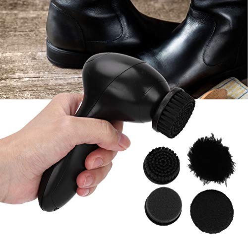 Electric Shoe Shine Kit, Handheld Electric Shoe Cleaning Brush, Replaceable Brush Head Dust Cleaner Portable Wireless Leather Cleaner Care Kit for Leather Shoes