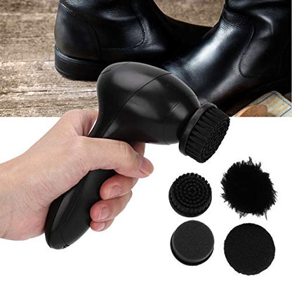 Electric Shoe Shine Kit, Handheld Electric Shoe Cleaning Brush, Replaceable Brush Head Dust Cleaner Portable Wireless Leather Cleaner Care Kit for Leather Shoes