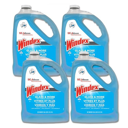 SC Johnson Professional Windex Glass and More Multi-Surface Cleaner, Windex Glass Cleaner Refill, Multi Surface Cleaner, 128 fl. oz. Bottles, 4 Count, for Professional Use Only - size: 1 Count (Pack of 4)