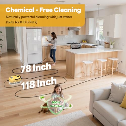Handheld Steam Cleaner, 10s Fast Handheld Heating Steamer for Cleaning 15-in-1 High Pressure Steam Cleaner for Home & Kitchen, Grease, Grout, Tile,Floor,Couch and Car - color: Yellow
