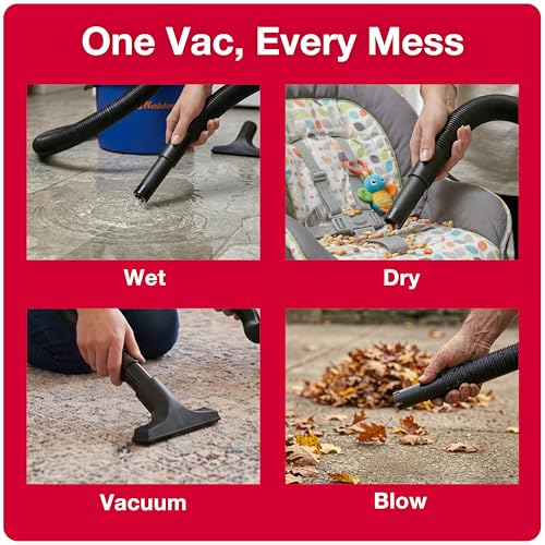 Koblenz Wet Dry Vacuum Cleaner, 3 Gallon 2.0 PHP, Twist-N-Lock Hose, Small Shop Vac, Portable Shop Vac for Home Car Garage Workshop, 10 ft Reach, Accessories Included, Blue/Black, WD-353L - size: 3 Gallon 2.0 HP