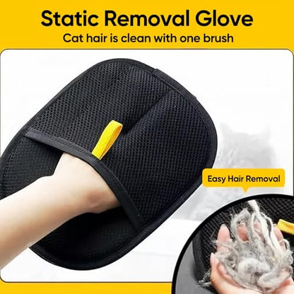 SakerPlus Pet Hair Removal Glove Reusable Anti Static Pet Fur Remover Glove for Furniture Clothes Bedding and More for Dogs and Cats Multi Surface Hair Cleaner Tool (2 pcs) - color: 2 pcs