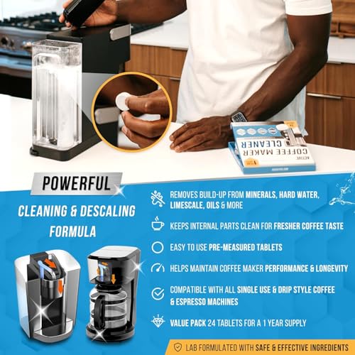 Washer Dishwasher Disposal & Coffee Cleaner Tablets - 96 Tabs Includes ACTIVE Washing Machine Cleaner, Dishwasher, Disposer, Coffee Maker Descale Tabs - Deep Clean & Refresh Appliance - 1 Year Supply - style: 96 Tablets Appliance Cleaning Bundle - Coffee