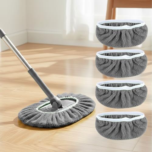 4 Pack Reusable Microfiber Mop Pads - Dry Sweeping Cloths & Wet Mopping Cloths - Washable Wet Pads Refill for Mopping Floors (Mop is not Included), Gray - color: Gray 4-pack