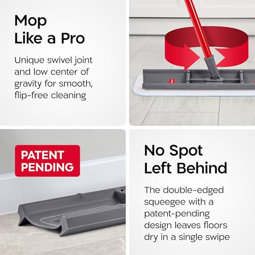Tyroler Heavy Duty Floor Squeegee for Concrete Floors | 16.5" Squeegee for Floor with 55" 4-Part Handle | Squeegees Broom for Floors | The MoppyShmoppy is The Ideal Squeegees Mop for All Surfaces