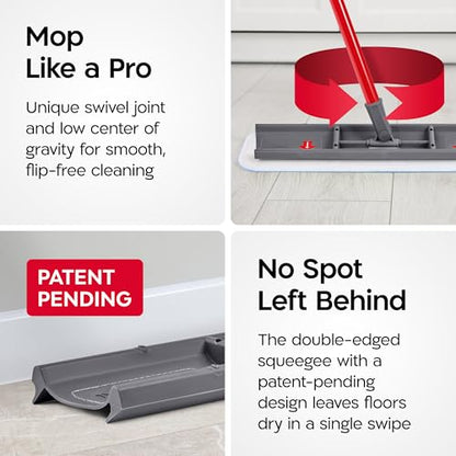 Tyroler Heavy Duty Floor Squeegee for Concrete Floors | 16.5" Squeegee for Floor with 55" 4-Part Handle | Squeegees Broom for Floors | The MoppyShmoppy is The Ideal Squeegees Mop for All Surfaces
