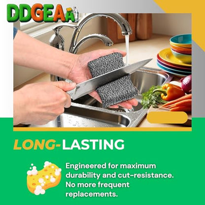 Heavy - Duty Kitchen Sponge - 20 Times More Durable, Scratch Free, Suitable for Non - Stick Cookware - Cut - Resistant, Multi - Purpose Cleaning Supplies for Home (4 Pack, Grey) - size: 4 Pack