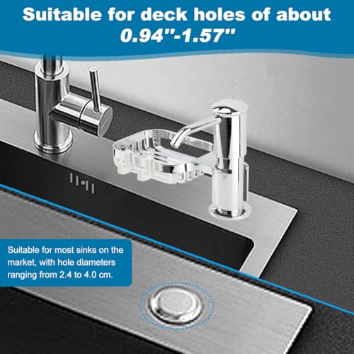 Soap Dispenser for Kitchen Sink, Built in Soap Dispenser Pump with Sponge Holder,Under Counter Brushed Nickel ABS Pump Head with 40" Extension Tube Kit(Silver) - color: Silver