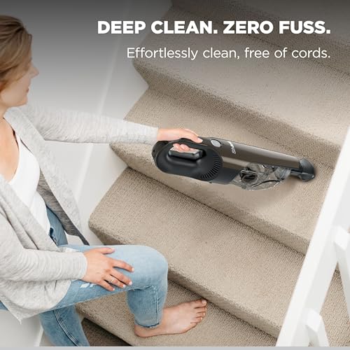 Shark UltraCyclone™ Pet Pro Plus Cordless Handheld Vacuum, Powerful Suction, Portable Vacuum for Car & Home, Pet Power Brush, Crevice Tool, Scrubbing Brush, XL Dust Cup, Brown, CH951BR1 - style: UltraCyclone Pet Pro Plus - Brown