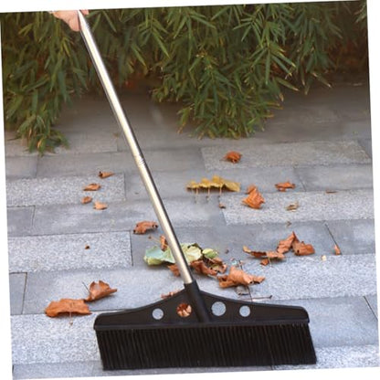 Didiseaon Wide Outdoor Broom Heavy Duty Stainless Steel Push Sweeper for Gardens Detachable Brush for Courtyards Versatile Cleaning Tool for Concrete Brick and Floors