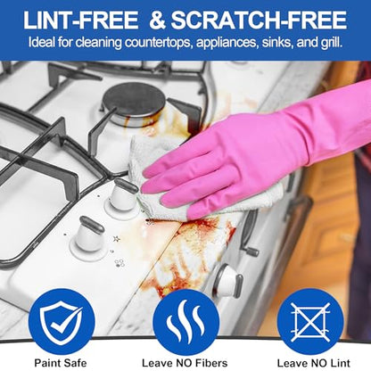 Microfiber Cleaning Cloth, 12 Pack White Cleaning Rags,12" X 11" Lint Free Dish Towels Wash Cloths, Reusable Microfiber Towels for Home and Kitchen Bathroom Apartment Cleaning Supplies - color: White, size: 12 Pack