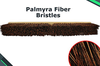 Bristles 4224 24” Push Broom Head for Indoor and Outdoor, Commercial Or Residential Use with Stiff Bristles for Heavy-Duty Work On Concrete, Patio, Garage, Stone Or Any Heavy Duty Cleaning