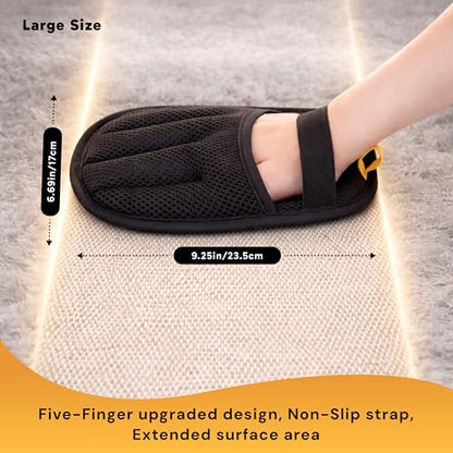 Wolfster Pet Hair Removal Glove for Cats & Dogs, Upgraded Five-Finger Electrostatic Reusable Pet Hair Remover Mitt for Couch, Sofa, Carpet, Car Seat, Bedding & Clothing, Lint Roller Alternative - color: Pack of 1