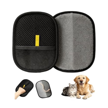 Pet Hair Remover Gloves, 9.4"×7.1" Reusable Static Lint & Fur Remover for Furniture, Car Seats, and Clothing - Hair-Stripping Grooming Tool for Cats & Dogs Reusable, 2PCS