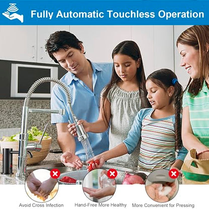 Touchless Automatic Soap Dispenser for Kitchen Bathroom Sink Built in Liquid Commercial Electric Soap Dispenser with Bottle and Pump Matte Black - color: Matte Black-liquid