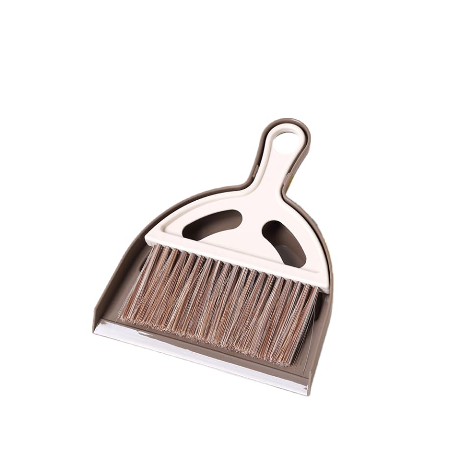 Mini Small Broom and Dustpan Set Small Dusting Brush for Camping, Tables, Desks, Keyboards, Window Cracks, Trash, Pets, and Other Cleaning Tools (White) - color: White