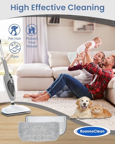 Steam Mop Pads Compatible with GorFanty Steam Mop GF-6610B & GF-6610, Replacement Mop Pads Compatible With Neugo NE033 NE033M Series Steam Mop, Washable & Reusable Microfiber Cloth -4 Pack