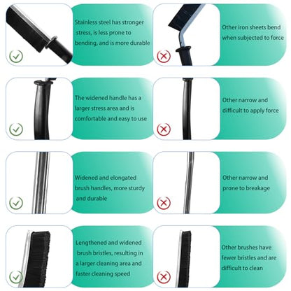 OKOM Multifunctional Stainless Steel Crevice Cleaning Brush - Hard Bristles for Kitchen & Bath Gap Cleaning