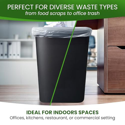 Betta 8-10 Gallon Medium Trash Bags, Clear, 1000 Count Box, (24x24-inch) Commercial Office Wastebasket Garbage Can Liners, 7-10 Gallon Round Cans, 6-8 Gallon Slim and Square Cans