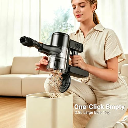 HOLOGO Cordless Vacuum Cleaner,40 Mins Runtime Lightweight Stick Vacuum Cordless,Self-Standing,Powerful Suction, Anti-Tangle Brush,Rechargeable Battery Vacuum for Carpet,Pet Hair,Hardwood Floor.