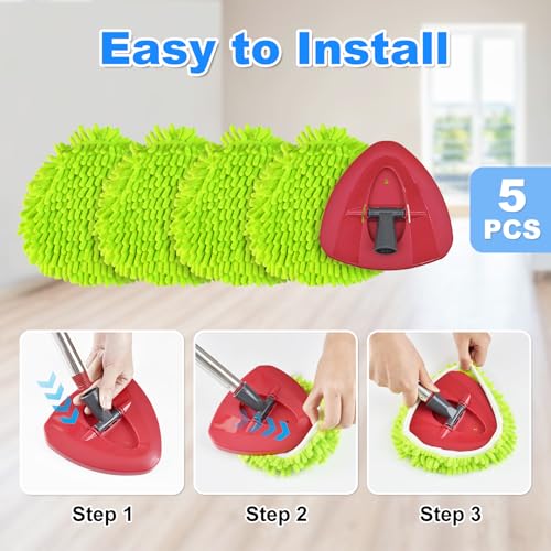 Spin Mop Replace Head, Base, Mop Replacement Head for O Cedar EasyWring 1 Tank System 4 Microfiber Refills, 1 Mop Head Base
