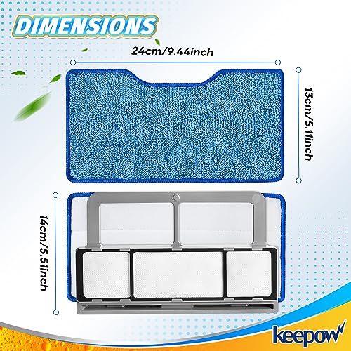 KEEPOW Reusable Mop Replacement Pads Compatible with Shark Vac Mop VM252 VM200 VM401 VM180 VM252GN VC205 VM250, Vacuum Mop Pads Refills for Hardwood Floor with Upgraded Dirt Chamber, Blue, 2+1+1 Pack - color: 2+1+1 Pack(blue)