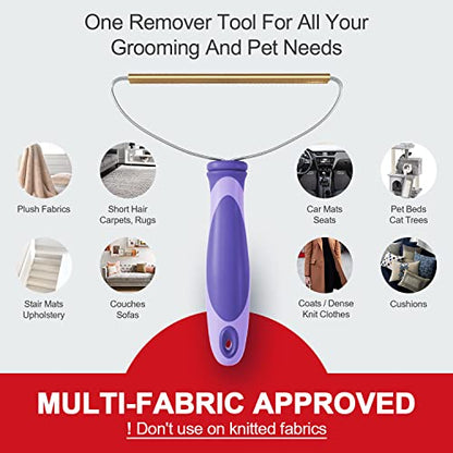 Pet Hair Remover, Dog Cat Hair Remover, Lint Cleaner Pro, Fur Removal Tool, Portable Carpet Scraper, Fuzz Rollers Hairball Shaver for Carpets, Car Mat, Couch, Pet Bed, Furniture & Rug (Purple, 2-Pack) - color: Purple - Pack of 2