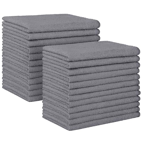 HOMEXCEL Grey Microfiber Cleaning Cloth, 24 Pack Absorbent Cleaning Rags, Lint-Free, Streak-Free Cleaning Towels for Car Kitchen House, 12"X11" - color: Grey, size: 12 x 11 inch