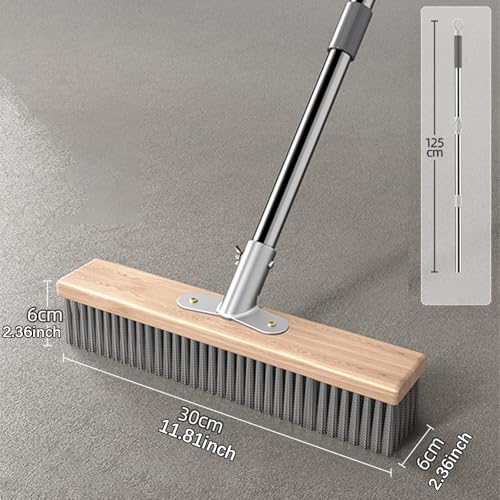 Generic Stainless Steel Wire Scrub Brush Deck Floor Brush Remover Floor Cleaning Tool with Long Handle for Rough Surface Patio, 30cm - size: 30cm
