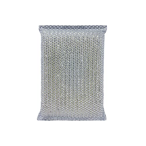 LOLA Wonder Non-Scratch Scouring Pad, Large Knitted Flat Wire Cloth Fibers w/Foam Sponge Core, Assorted Colors (Gold or Silver), 1 Pack - size: 1 Count
