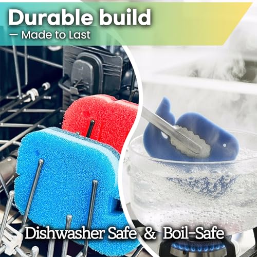 5 Pack Multipurpose Dual Sided Triple Layer Dish Sponges Kitchen | Boil Safe Scratch Free Odor Resistant Extra Durable | Flexible and Durable Design for Long Lasting Use (5, Whale) - style: Whale - 5ct