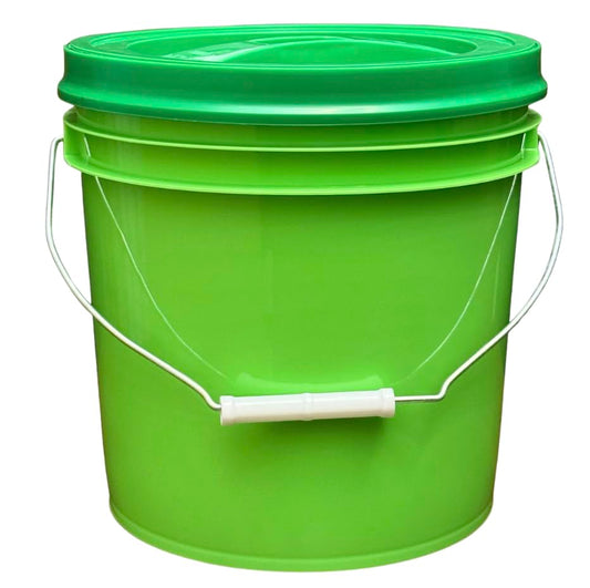 House Naturals 2 Gallon Food Grade - BPA Free Made in USA Buckets Lime Color pails with Screw On Gasket Lids (1, Lime - Green lids) - color: Lime - Green Lids