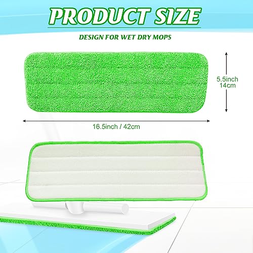 40 Pack Microfiber Cleaning Pads Machine Washable Replacement Head for Wet/Dry Mops Flat Reusable Household Replacement Mop Pad for Hardwood Floor Cleaning Scrubbing Fit Most Mops (Green) - color: Green