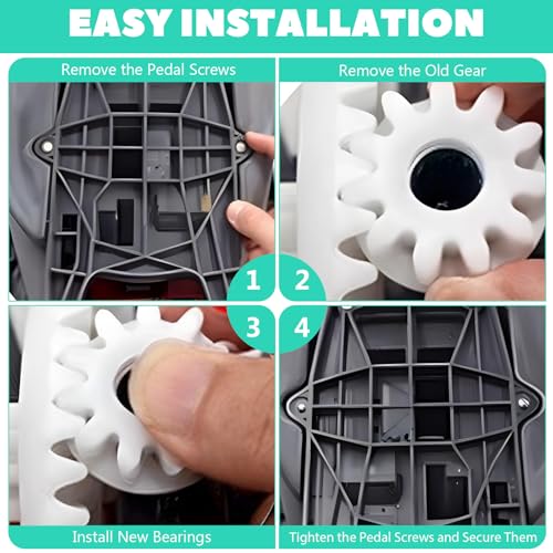 Larrel 4 Pcs Spin Mop Replacement Parts, Pedal Bearing Replacement for Ocedar Mop Bucket One Way Clutch Gear Sprockets Repair Compatible with 90% Rotation Mops Bucket on The Market