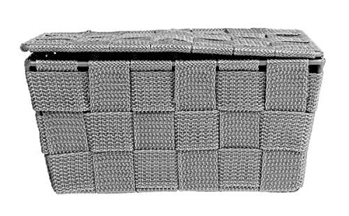 Wenko Storage Basket Adria with lid in Grey, PP, 19 x 14 x 10 cm - color: Grey