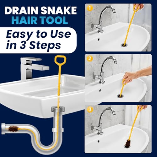 Drain Clog Remover, Drain Snake Hair Tool 20 inch Flexible Sink Drain Cleaner for Shower, Kitchen Pipe Unclogger, Plumbing Snake Hair Clog Remover Tool - style: 1 Pack