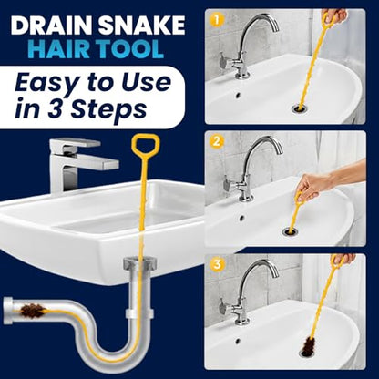 Drain Clog Remover, Drain Snake Hair Tool 20 inch Flexible Sink Drain Cleaner for Shower, Kitchen Pipe Unclogger, Plumbing Snake Hair Clog Remover Tool - style: 1 Pack