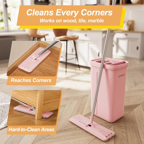 JOYMOOP 13" Microfiber Flat Mop Head Replacement for Floor Mop, Pink, 1 Pack - color: Pink
