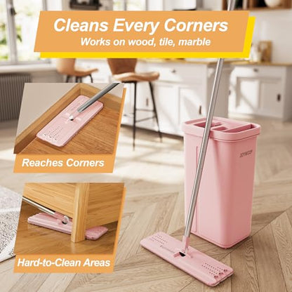 JOYMOOP 13" Microfiber Flat Mop Head Replacement for Floor Mop, Pink, 1 Pack - color: Pink
