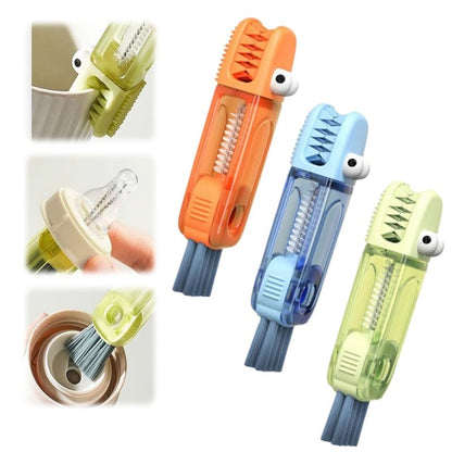 3 in 1 Multifunctional Cleaning Brush - Portable Cup Lid Cleaner with Crevice Brush Set for Baby Bottles & Tight Spaces (3PCS) - color: 3pcs a