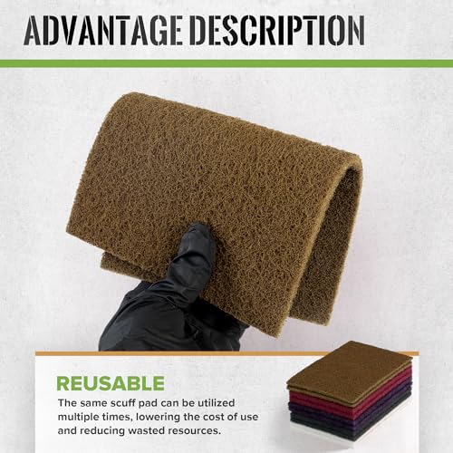 6” x 9” Scuff Pads,2 Each of Maroon,Grey,Gold,Purple and White,10PCS Scuff Pads for Paint Prep, Automotive Scouring Pads for Scuffing,Surface Adhesion Preparation,Cleaning - style: 150-1200grit-Mix-10PCS