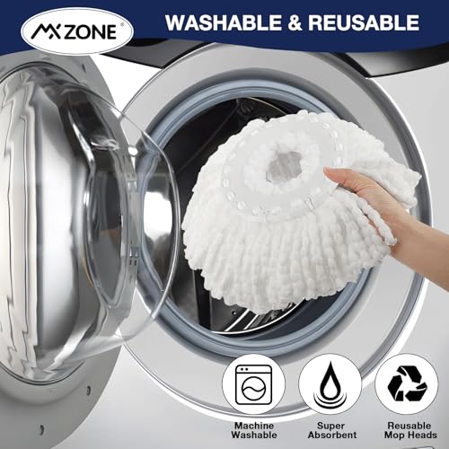 Spin Mop Replacement Head for Hurricane 360° Spin Mop Systems, Microfiber Spin Mop Head, Round Shape Standard Universal Size Magic Mop Refill, 3 Pack - size: 3 Count(Pack of 1)