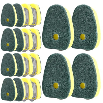 Sponge Dishwand Brush Refills for Scotch-Brite Dishwand - 20 Pack Dish Soap Non-Scratch Brush Refills for Nonstick Pots and Pans, Glass & Tubs（Green - color: Green-20pack