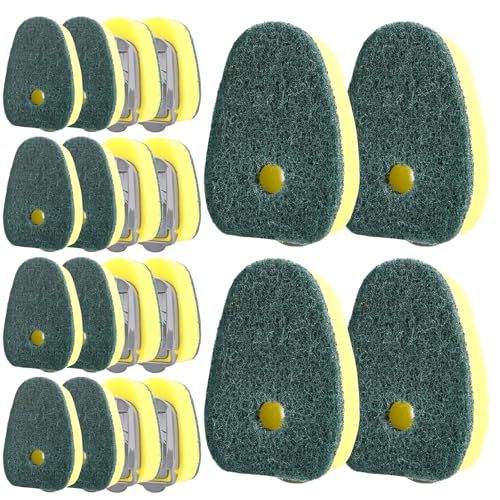 Sponge Dishwand Brush Refills for Scotch-Brite Dishwand - 20 Pack Dish Soap Non-Scratch Brush Refills for Nonstick Pots and Pans, Glass & Tubs（Green - color: Green-20pack