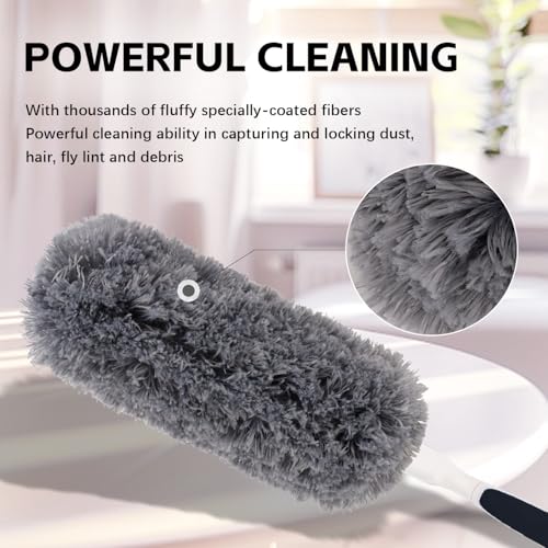 Reusable Microfiber Duster Refills Compatible with OXO & MR.SIGA Duster - Washable Duster for Household Cleaning Dusting Furniture Blind Ceiling Fan - 3Pack Grey(Handle NOT Included - color: Grey 3 Pack