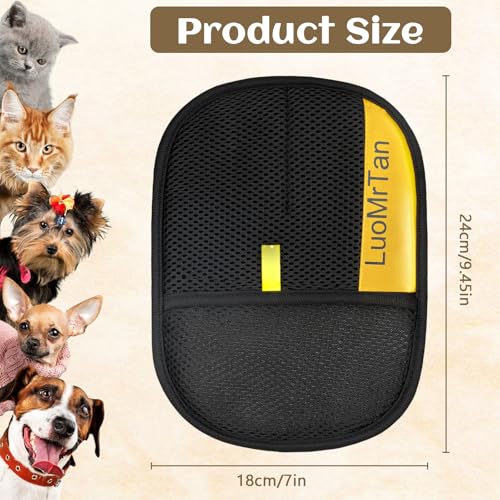 2 Pack Pet Hair Removal Gloves[Upgraded Thickened Version], Reusable Electrostatic Pet Hair Remover for Dog & Cat Hairfor Couch, Furniture, Car Seat, Carpet, Clothing (Black-up) - color: Black-up