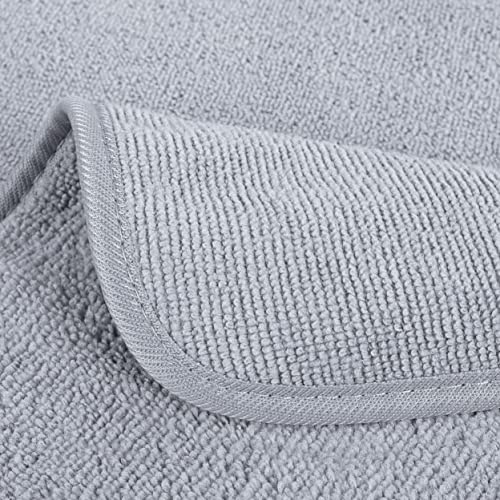 POLYTE Quick Dry Lint Free Microfiber Hand Towel, 16 x 30 in, Set of 4 (Gray) - color: Gray