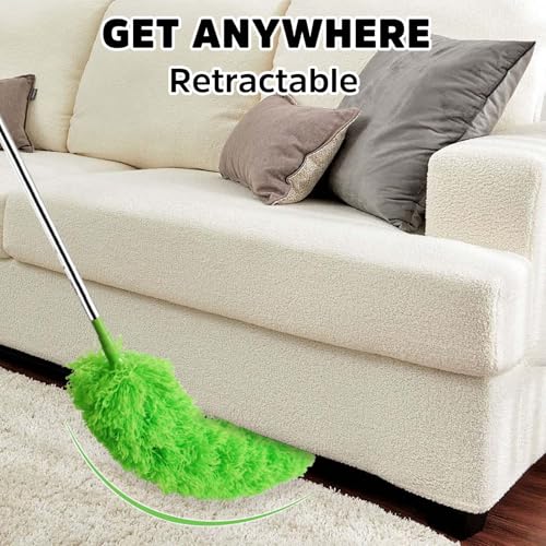 Ceiling Fan Cleaner Duster, Bafezoze Extendable Long Duster for High Ceilings, Telescoping Tall Extension Pole Green - size: Fan Duster Green 3PCs