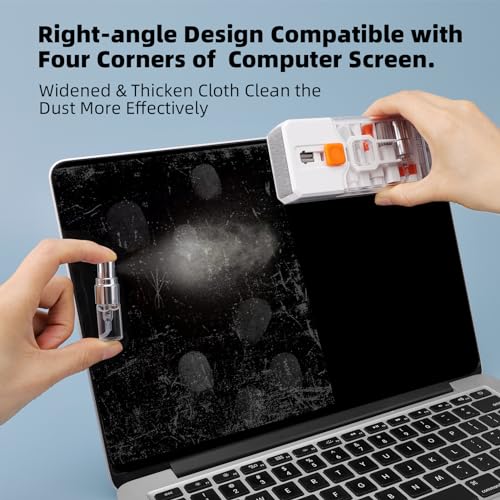 Keyboard Cleaning Kit Laptop Cleaner, All-in-1 Computer Screen Cleaning Brush Tool, Multi-Function PC Accessories Electronic Cleaner Kit Spray for iPhone iPad Macbook Earbud Camera Monitor with Patent - color: White