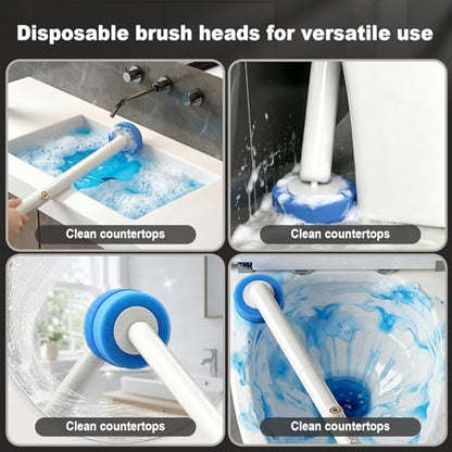 MOPUP Disposable Toilet Brush, Toilet Bowl Cleaner with 35 Pre-Loaded Refills, Wall Mounted Toilet Brush and Holder Set with Storage Caddy for Deep Hygienic Bathroom Cleaning
